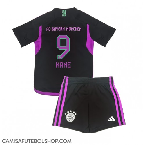 Camisa de time de futebol Bayern Munich Harry Kane #9 Replicas 2º Equipamento Infantil 2023-24 Manga Curta (+ Calças curtas)